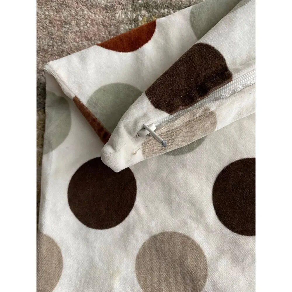 Ikea Brown Dots 20x20” Velvet Feel Throw Pillow Cover (with flaws)
